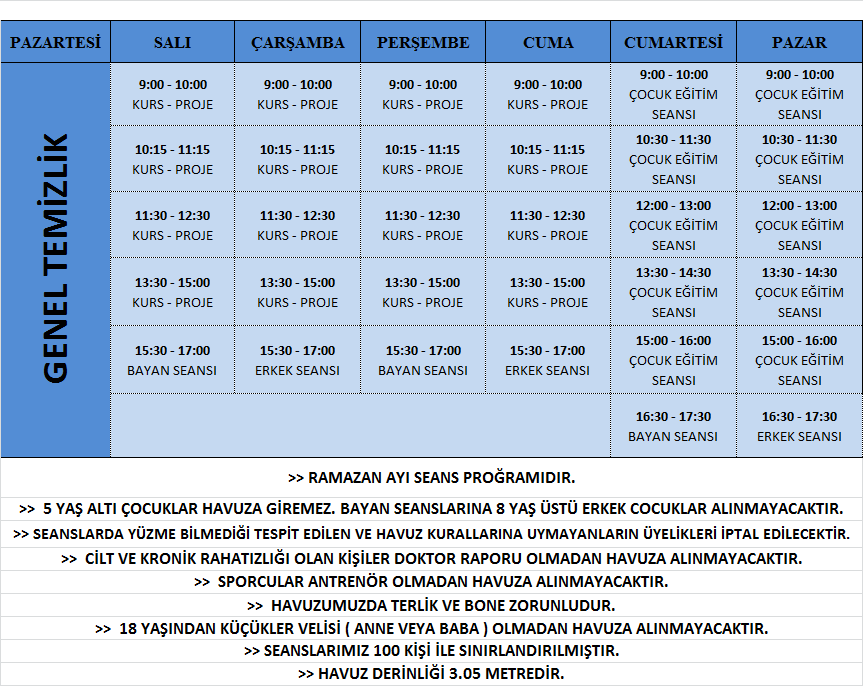 ramazan ayı seans proğramı